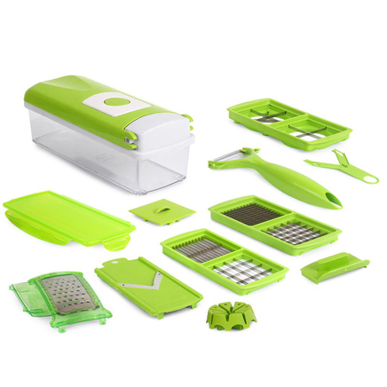 12 in 1 Kitchen Vegetable Slicer and Dicer Smart Gadget Food Chopper Cutter Peeler