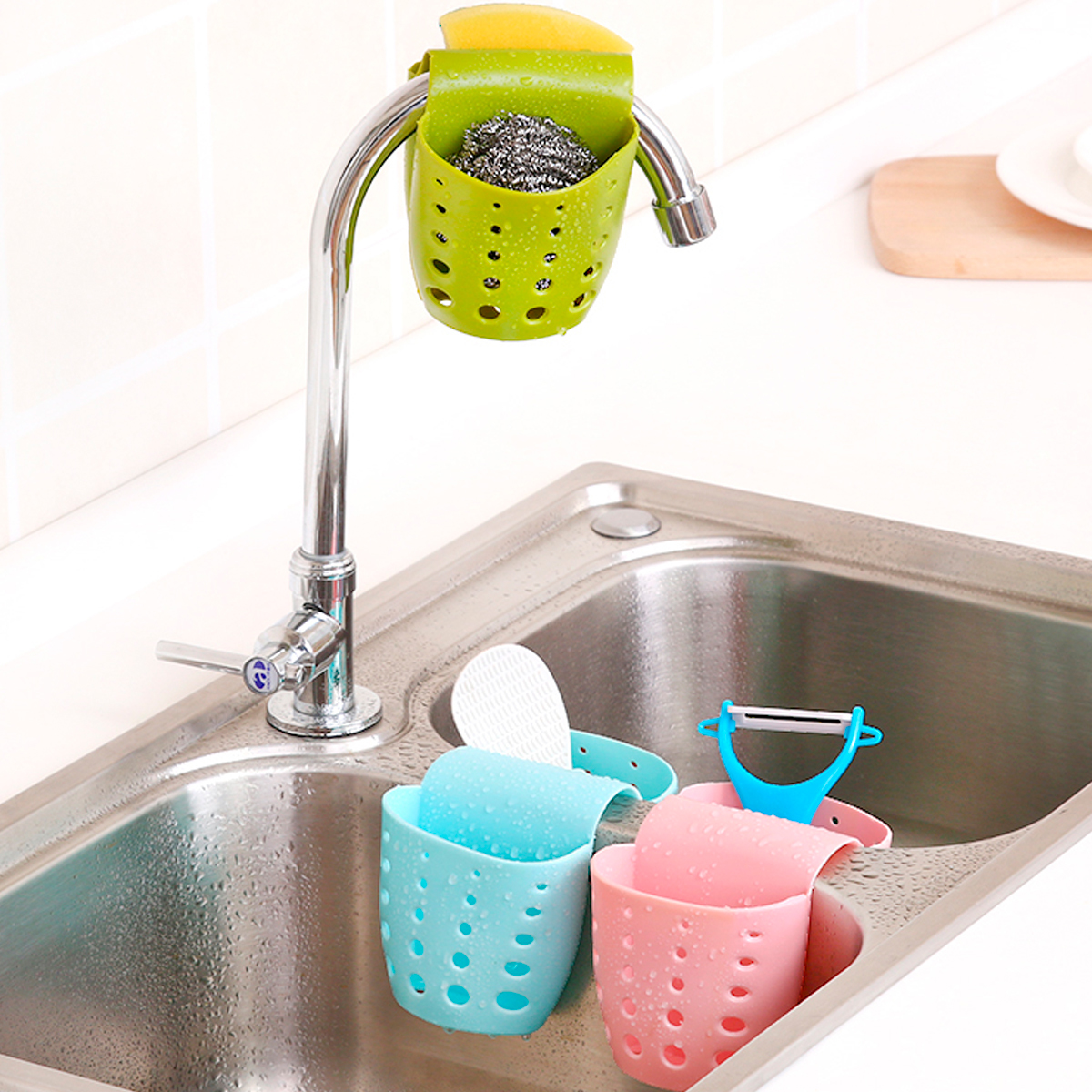 Portable Home Kitchen Hanging Drain Bag Basket Bath Storage Tools Sink