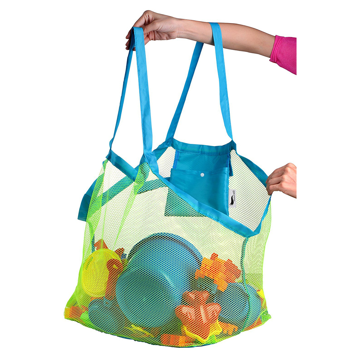 Extra Large Mesh Sandproof and Waterproof Storage Beach Bag Tote - Perfect for Kids Toys, Towels ...