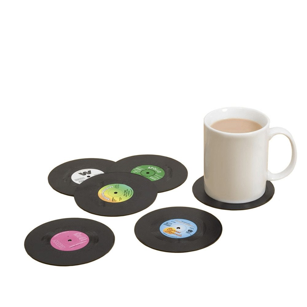 Retro Records Vintage Vinyl Coaster Set at Colourblocker