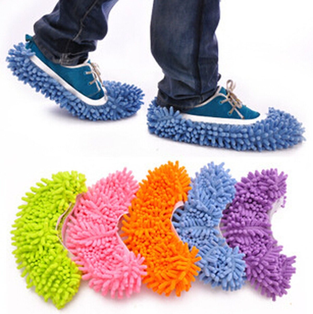 Microfiber Dust Mop Slipper Shoe Office House Floor Bathroom Kitchen