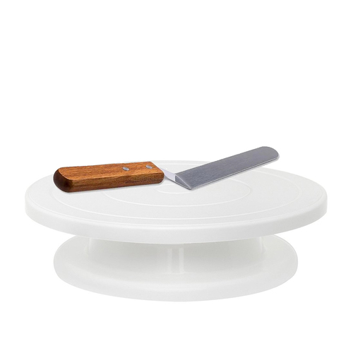 Revolving Cake - Professional Baking and Serving Cakes Decorating Tool with Spatula and Icer