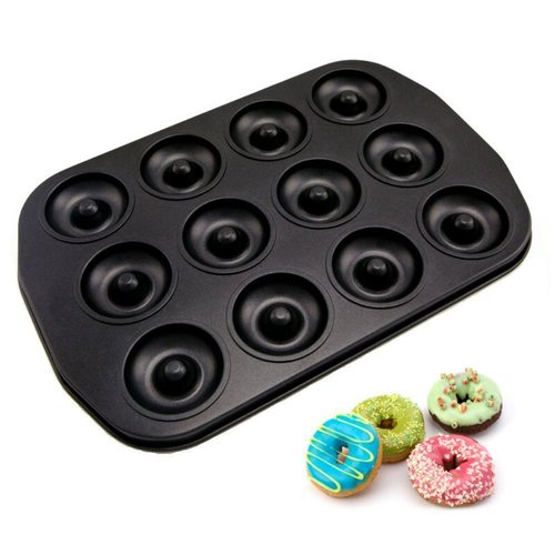 12 Section Donut Making Non-Stick Bagel and Donuts Baking Tray Mold