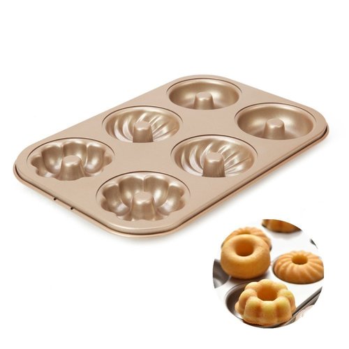 Mixed Shape 6 Part Professional Non-Stick Bagel and Donut Making Mould Pan