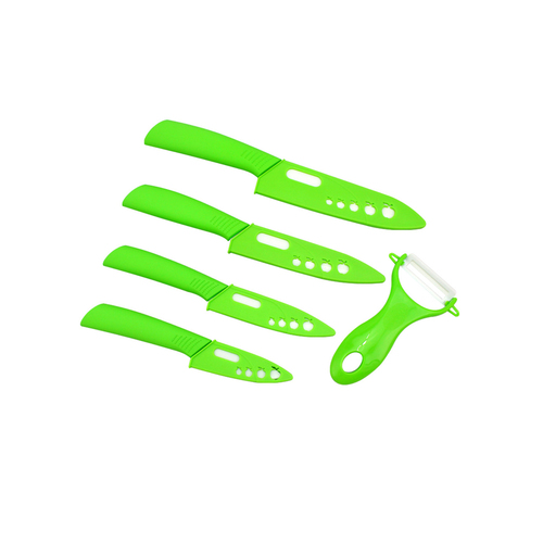 5 Piece Super Sharp Ceramic Knife Set & Vegetable Peeler with Protective Sheath Covers