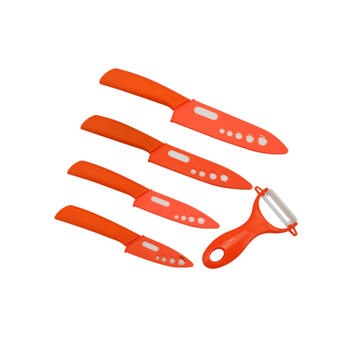 5 Piece Super Sharp Ceramic Knife Set & Vegetable Peeler with Protective Sheath Covers