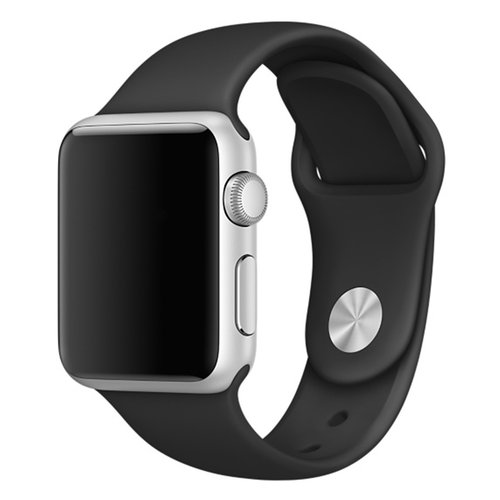 Soft Silicone Sport Style Replacement iWatch Strap Band for Apple Wrist Smart Watch (Black/38mm)