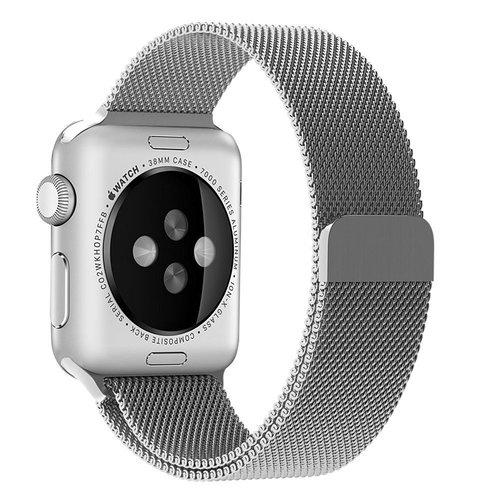 Apple Watch Band, Fully Magnetic Closure Clasp Mesh Loop Milanese Stainless Steel Bracelet Strap for Apple iWatch Sport & Edition 42mm - Silver