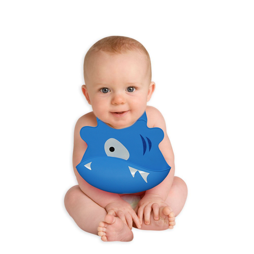 Super Cute & Easy To Clean - Reusable Silicone Baby Bibs - Blue