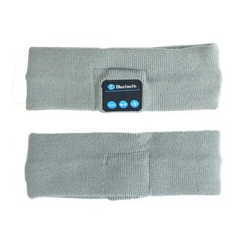 Gray Bluetooth Music Headband Stereo Sleep Sport Running Yoga Headset
