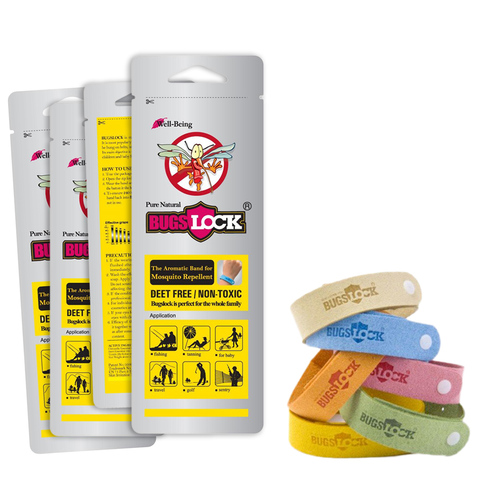4 x Mosquito Repellent Insect Protection Outdoor Wristbrands