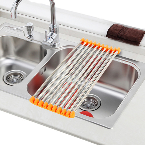 Over the Sink Rollable Foldable Space Saving Kitchen Drying Dish Rack
