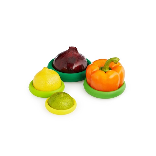 4 Pack of 100% BPA Free Eco Reusable Food Sealers Fruit and Veggie Hugger Fresh Cover Keepers - Keep Fruits and Veggies Fresh for Longer