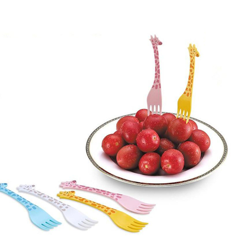 12pc Set of Tall Giraffe Dessert Fruit & Cake Cocktail Fork Picks