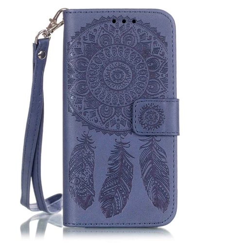 iPhone 6 Plus Aeolian Bells Pattern Emboss Leather Case with Holder & Card Slots & Wallet (Purple)