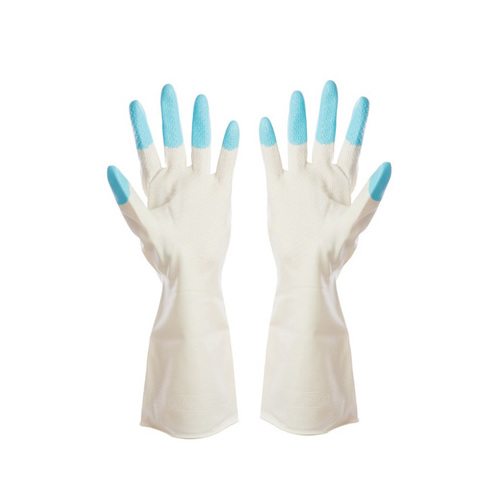 Blue Kitchen Chores Clean Waterproof Rubber Gloves