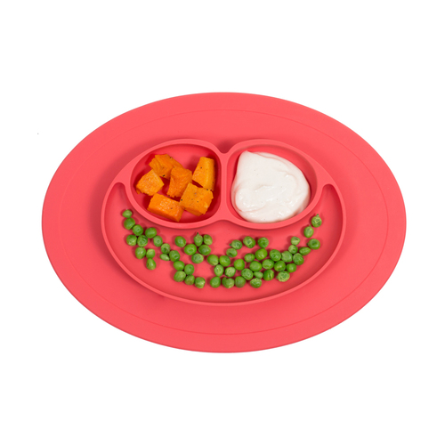 Mess-Less Baby Mini Mat - One-piece silicone placemat + plate