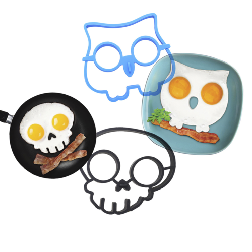 Fried Egg Mold Pack for Kids - Skull and Owl Silicone Mould Pack