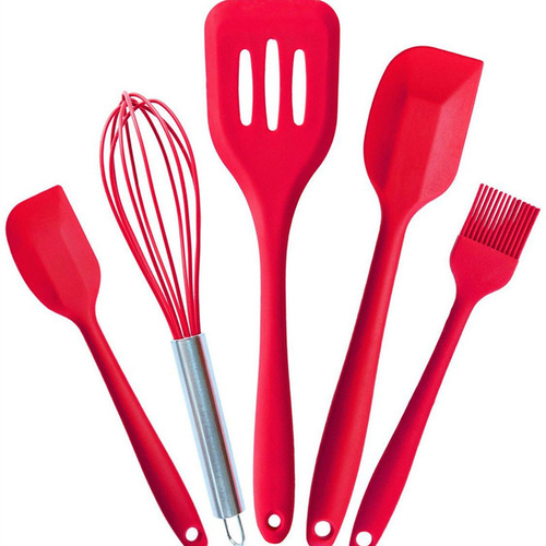 Silicone Cooking Tools Silicone Kitchen Utensils Set (5 Piece) in Hygienic Solid Coating