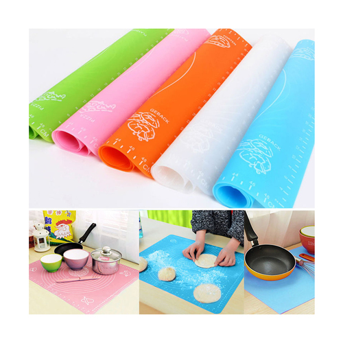 Silicone Rolling Cut Mat Sugarcraft Fondant Cake Clay Pastry Icing Dough Tool 50X40CM