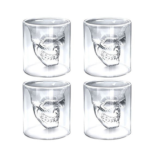 4X Crystal Skull Head Vodka Shot Whiskey Home Wine Beer Tea Glass Drinking Cup
