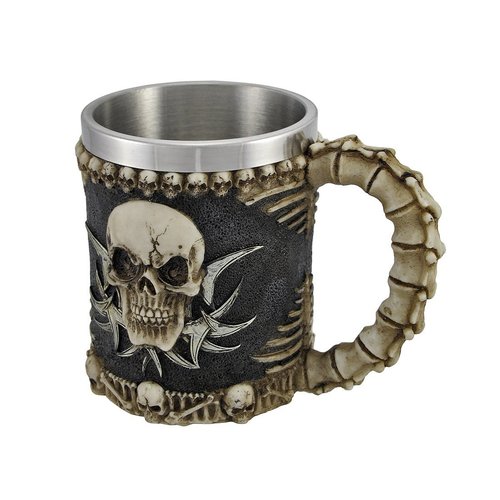 Gothic Tribal Skull Tankard Coffee Mug Cup Creepy