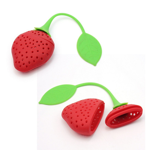 Pair of Health Herbal Strawberry Silicone Tea Infuser