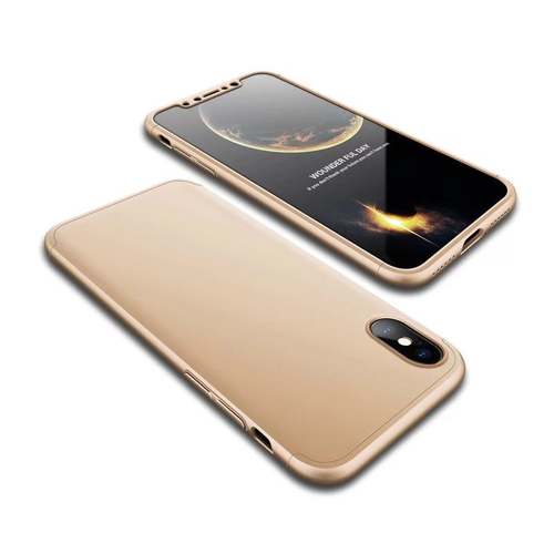 Ultra-Slim iPhone X Full Protection Case -360 Degree Impact Resistant - Shockproof Protection Cover (Gold)