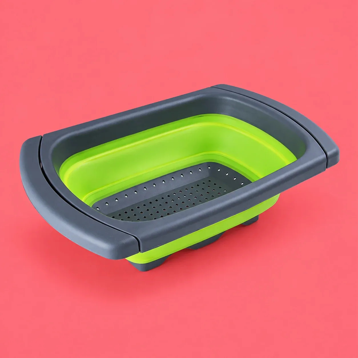 Creative image treatment of Green folding colander