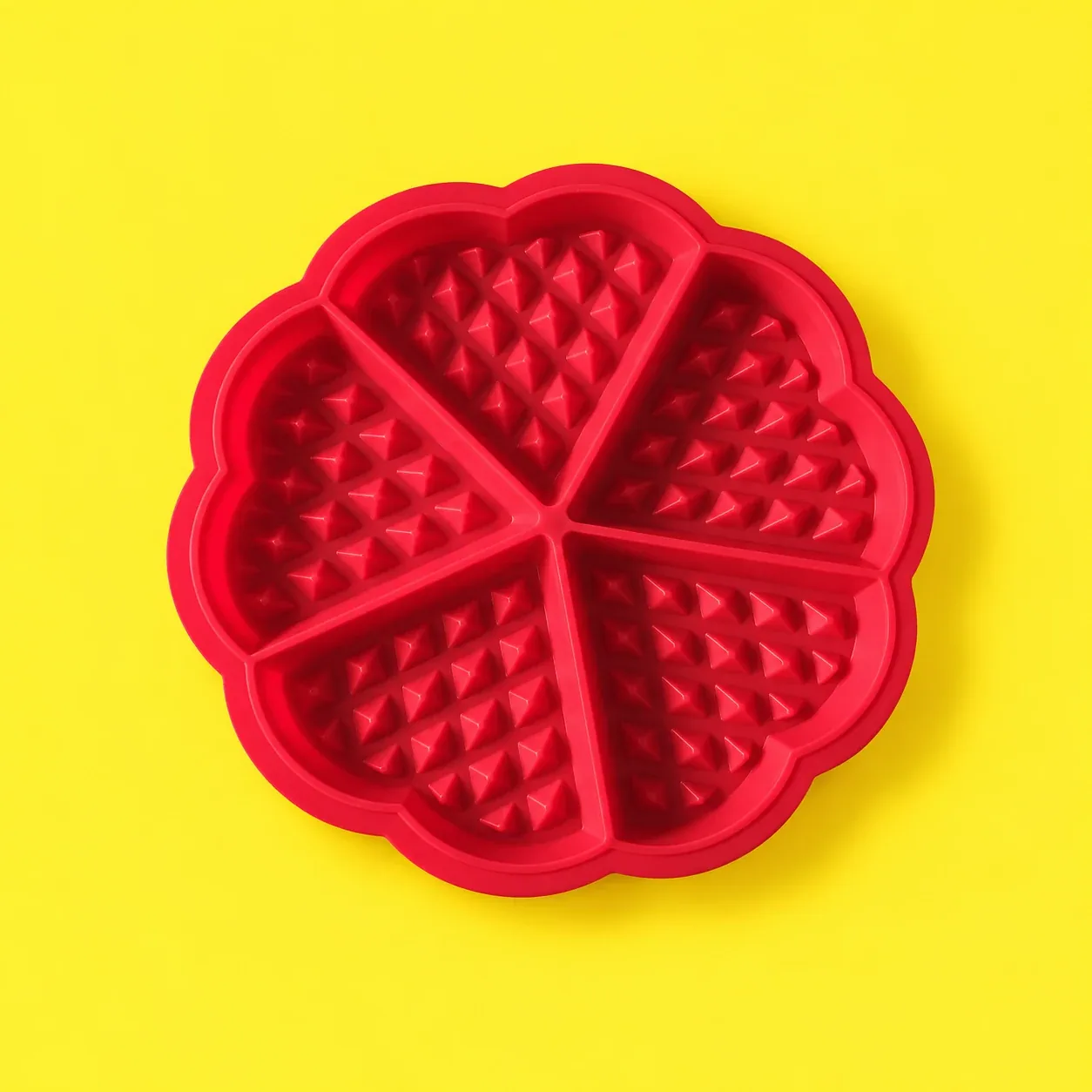 Creative image treatment of Heart-shaped waffle mould